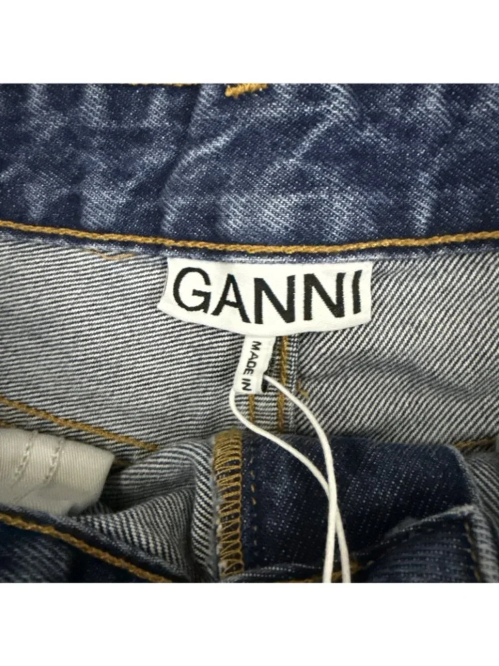 Ganni Jeans Women's 28 NWT High Rise Wide Leg Cropped Organic Cotton F6016